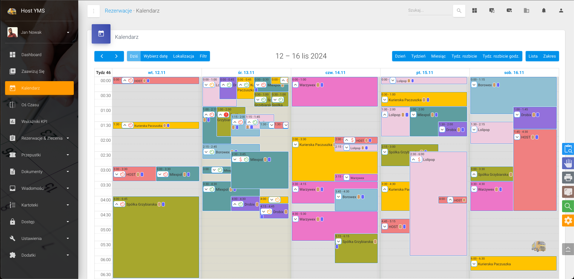 Kalendarz (widok własnego zakresu)