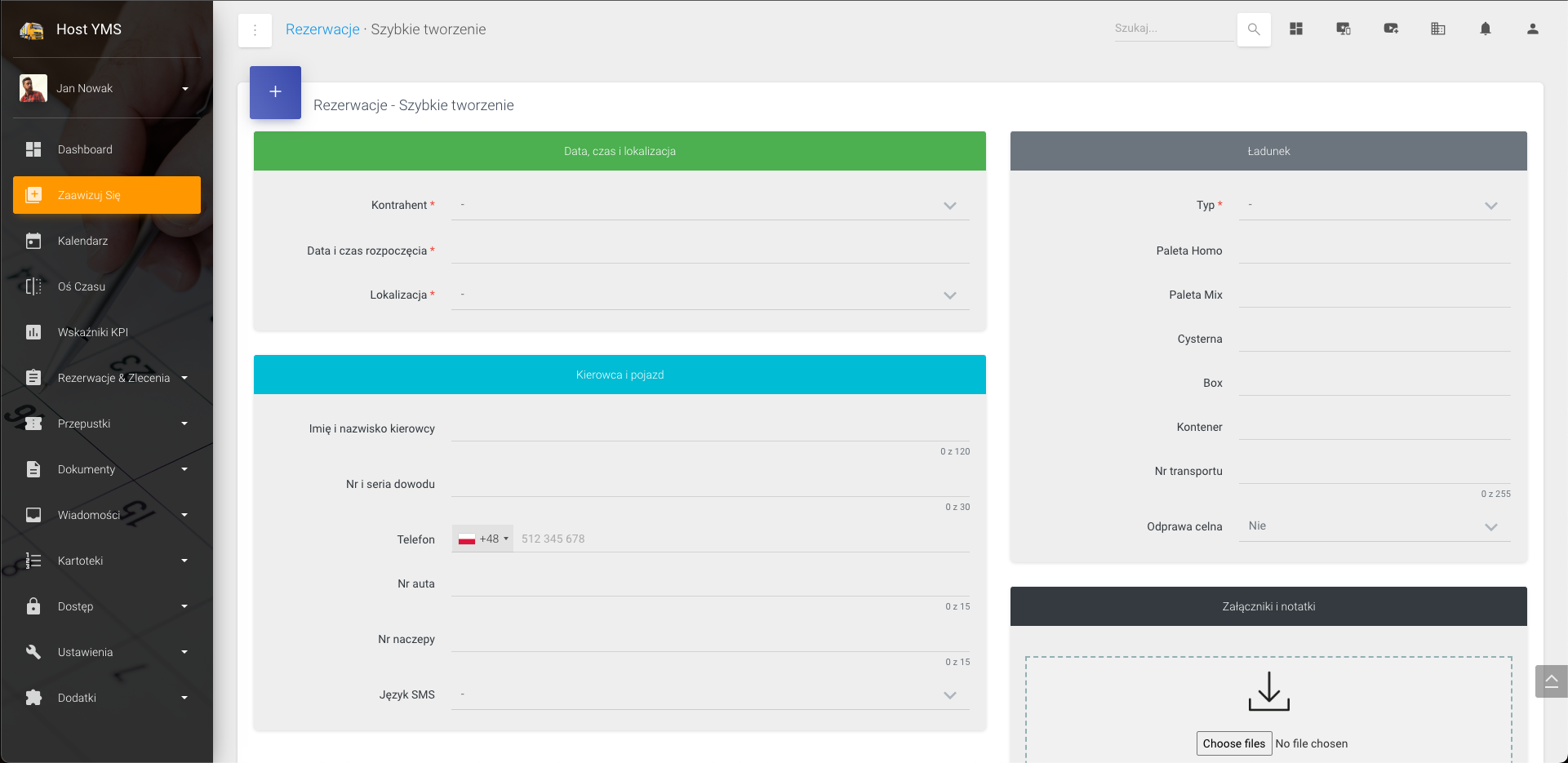 Szybkie dodawanie rezerwacji