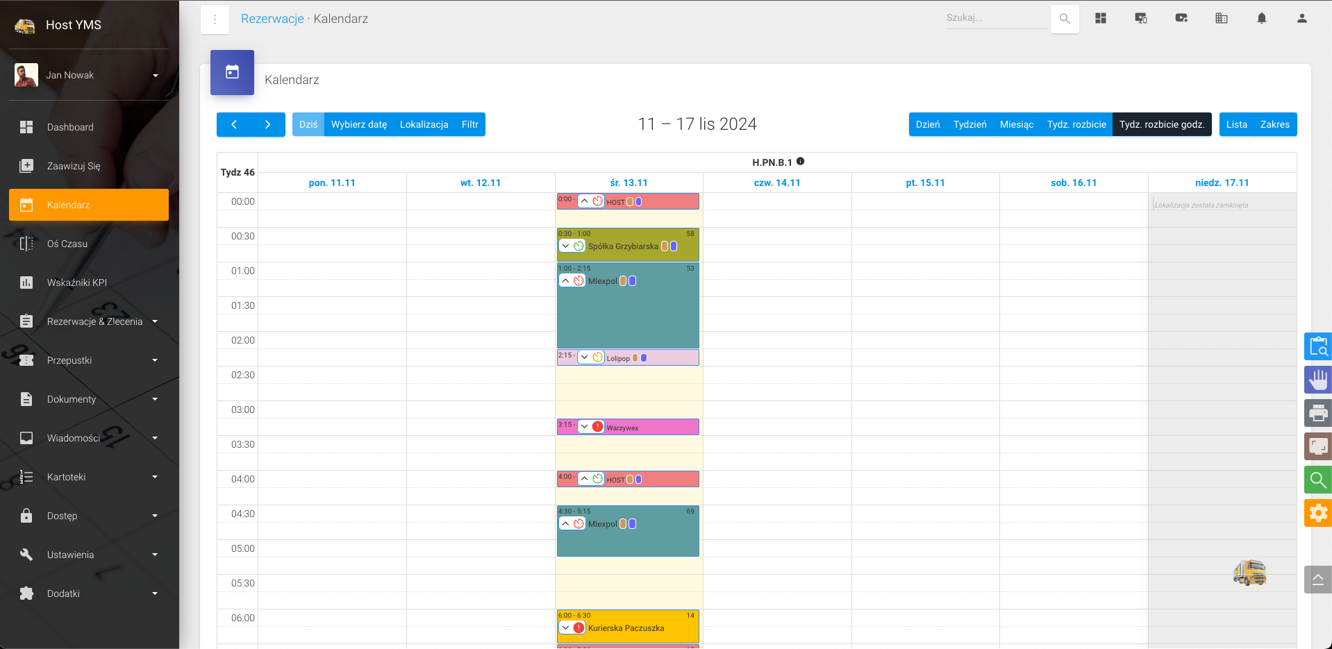 Kalendarz (widok tygodnia)